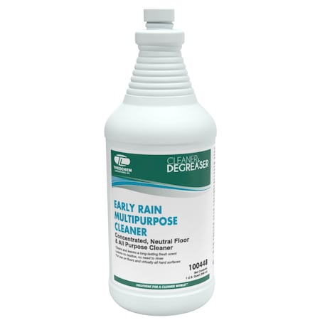 Theochem EARLY RAIN MULTIPURPOSE CLEANER - 12/1 QT CASE, Floor Cleaner, 12PK 100448-99990-1Q